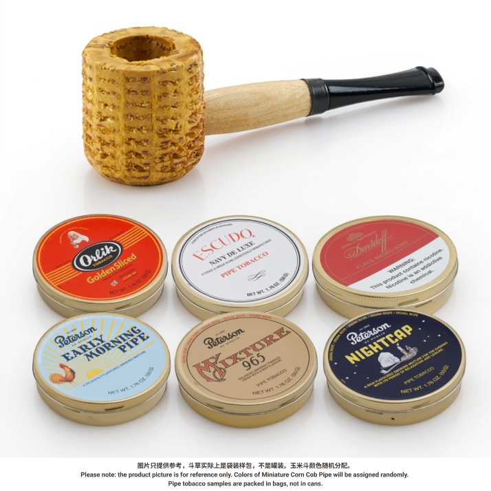 Pipe Tobacco Starter Kit with Corn Pipe