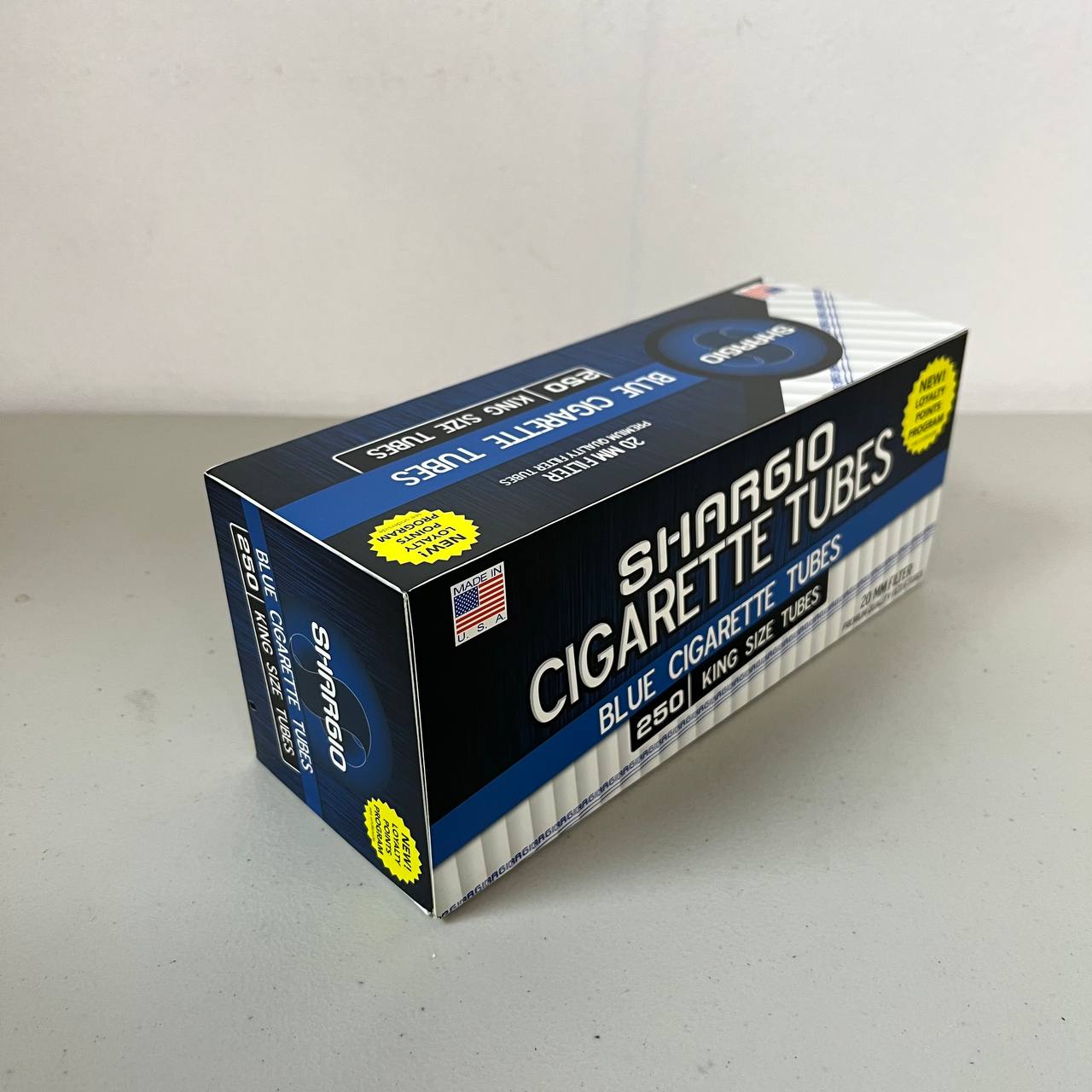 shargio tobacco Blue, king-size filter tubes, box of 200 Shargio Tubes BLUE King Size