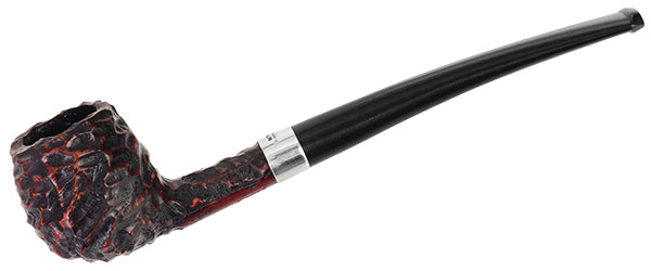 Peterson Pipes: Junior Rusticated Nickel Mounted Canted Apple Fishtail