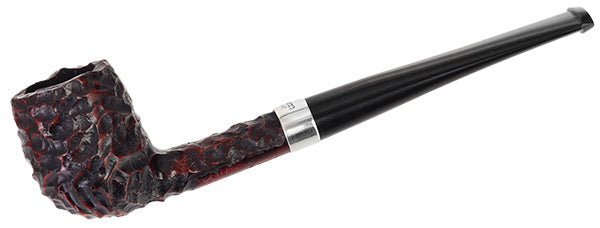 Peterson Pipes: Junior Rusticated Nickel Mounted Straight Billiard Fishtail