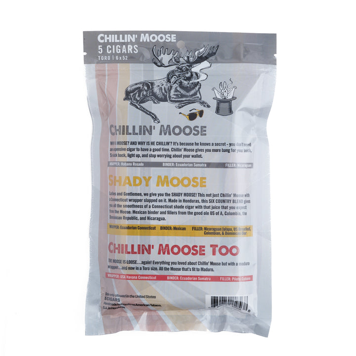 Chillin' Moose Toro 5-Cigar Sampler Fresh Pack