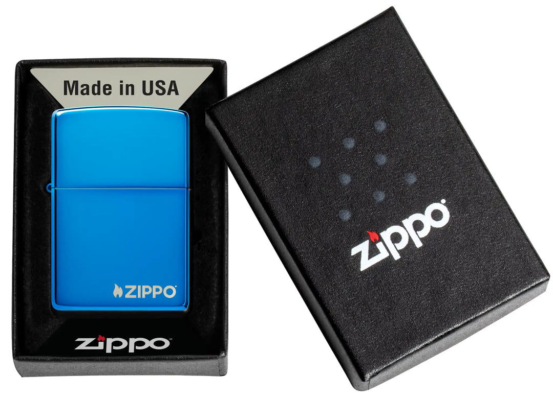 Zippo High Polish Blue Zippo Logo - Image 2
