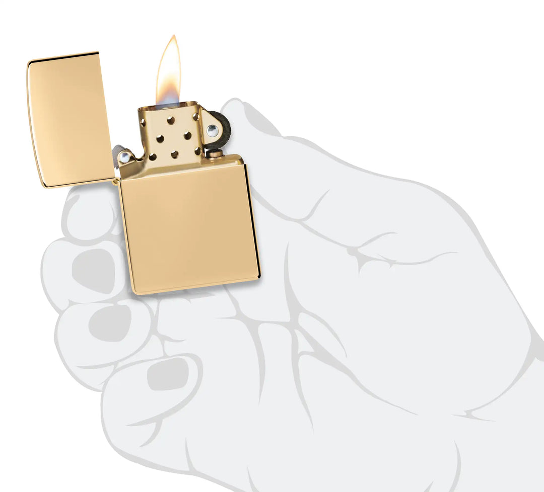 Zippo Reg Hi Pol Brass Wo/Solid Brass - Image 6