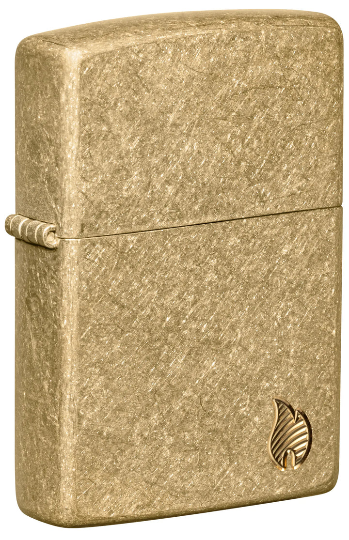 Zippo Armor® Tumbled Brass Flame Design - Image 1