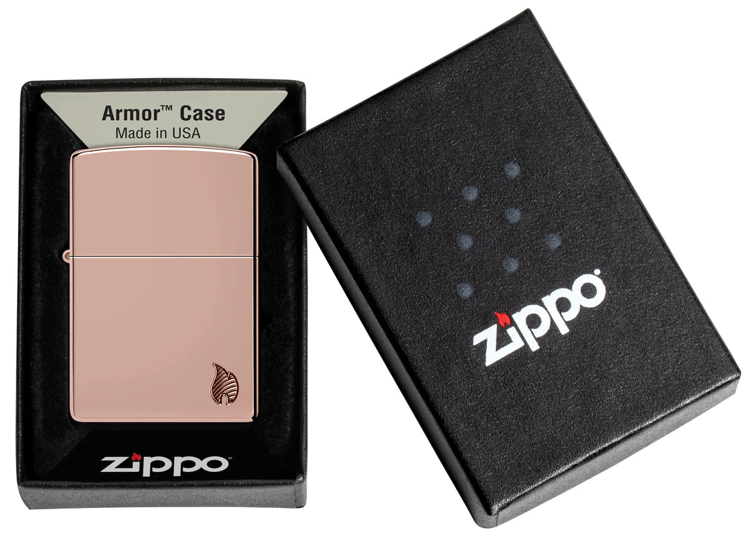 Zippo Armor® High Polish Rose Gold Flame Design - Image 2