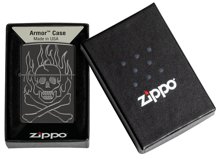 Zippo Flaming Skull Design - Image 2