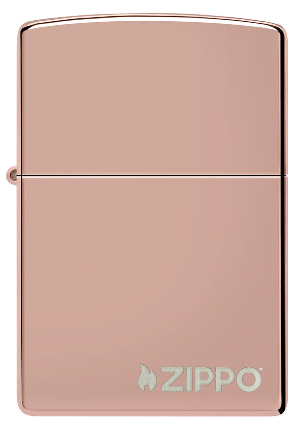 Zippo High Polish Rose Gold Zippo Logo