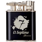 El Septimo Black & Silver Double-Jet Torch Lighter & Punch