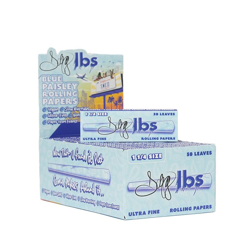 Dogg lbs 1 1/4 Size Blue Paisley Rolling Papers 50bx - Image 2