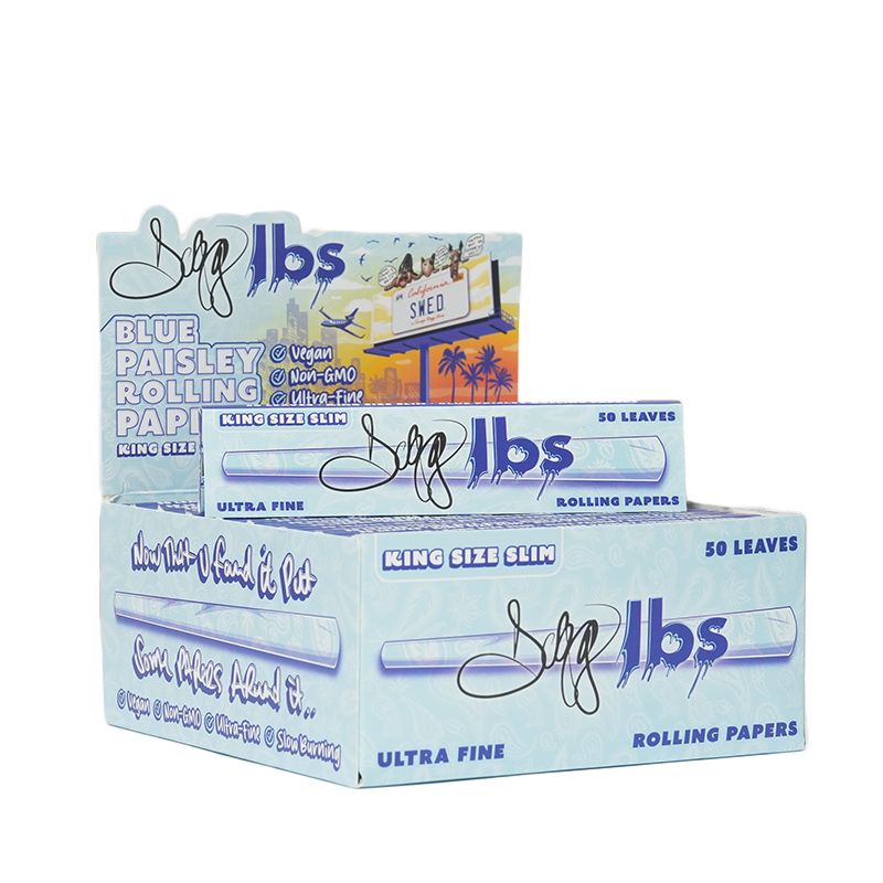 Dogg lbs King Size Slim Blue Paisley Rolling Papers 50bx - Image 2