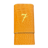 El Septimo Orange & Brown Crocodile/Leather 3-Cigar Travel Case