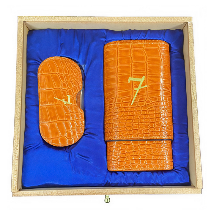 El Septimo Crocodile Gift Box with Travel Case & Cutter