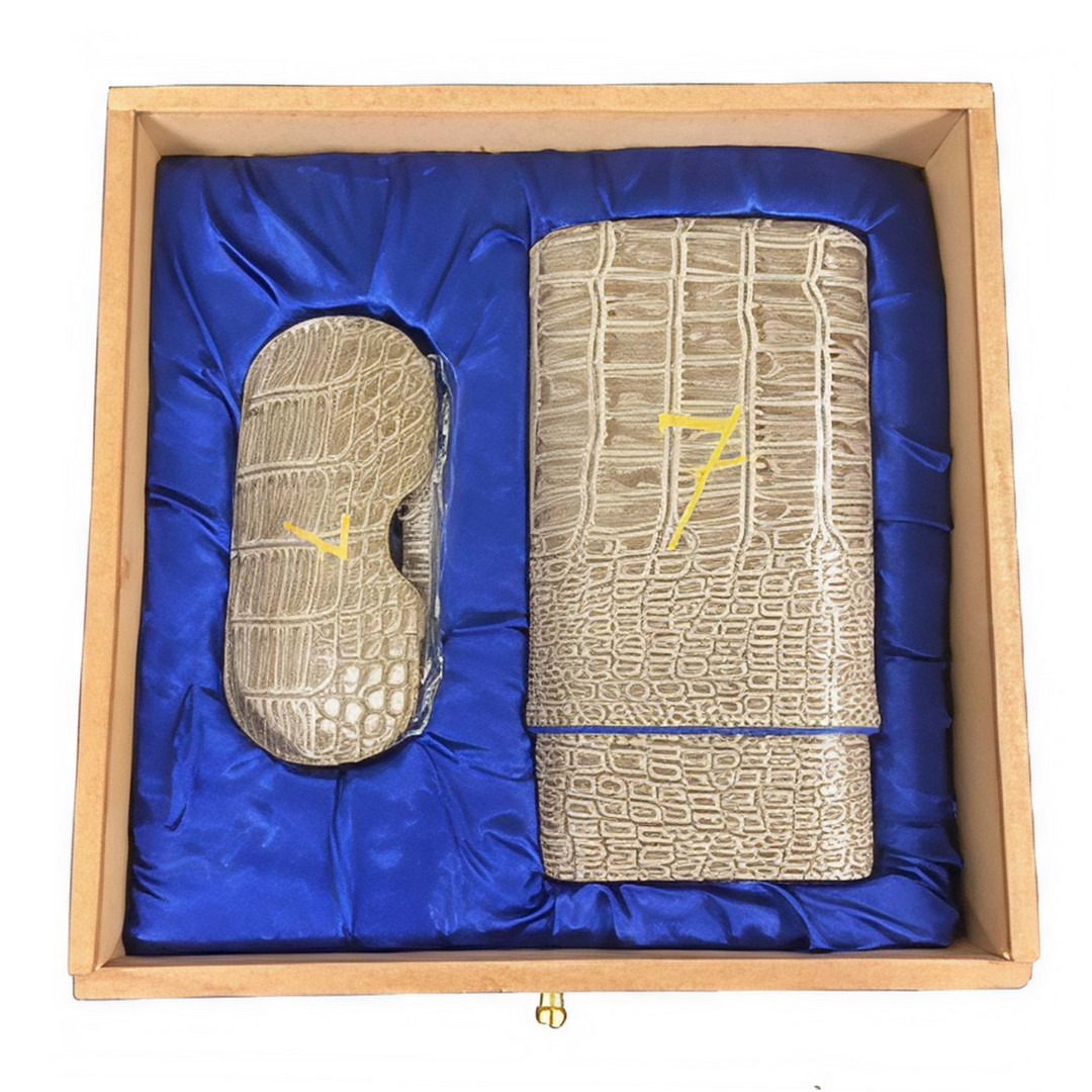 El Septimo Crocodile Gift Box with Travel Case & Cutter