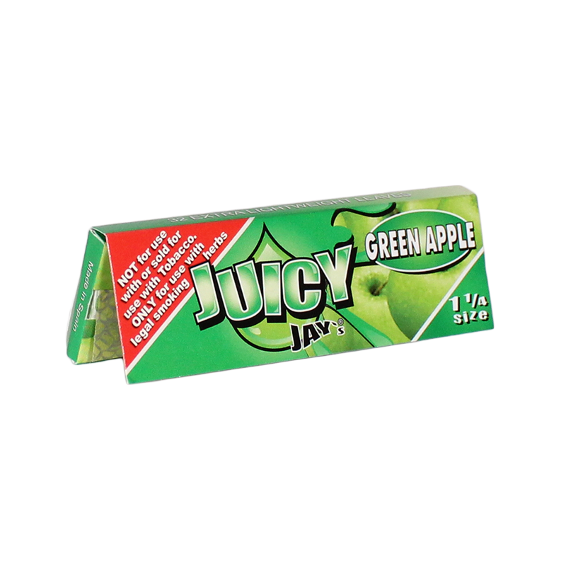 Juicy Jay's 1 1/4 Rolling Papers Green Apple 24bx - Image 1