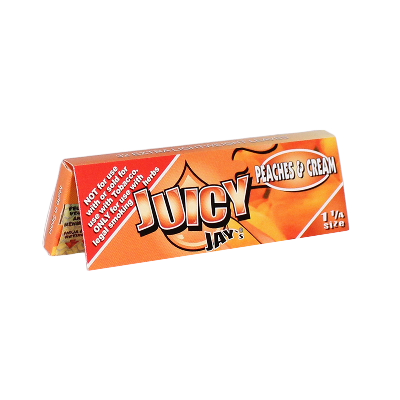 Juicy Jay's 1 1/4 Rolling Papers Peaches and Cream 24bx - Image 1