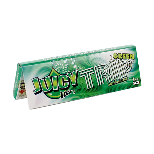 Juicy Jay's 1 1/4 Rolling Papers Trip Green 24bx - Image 1
