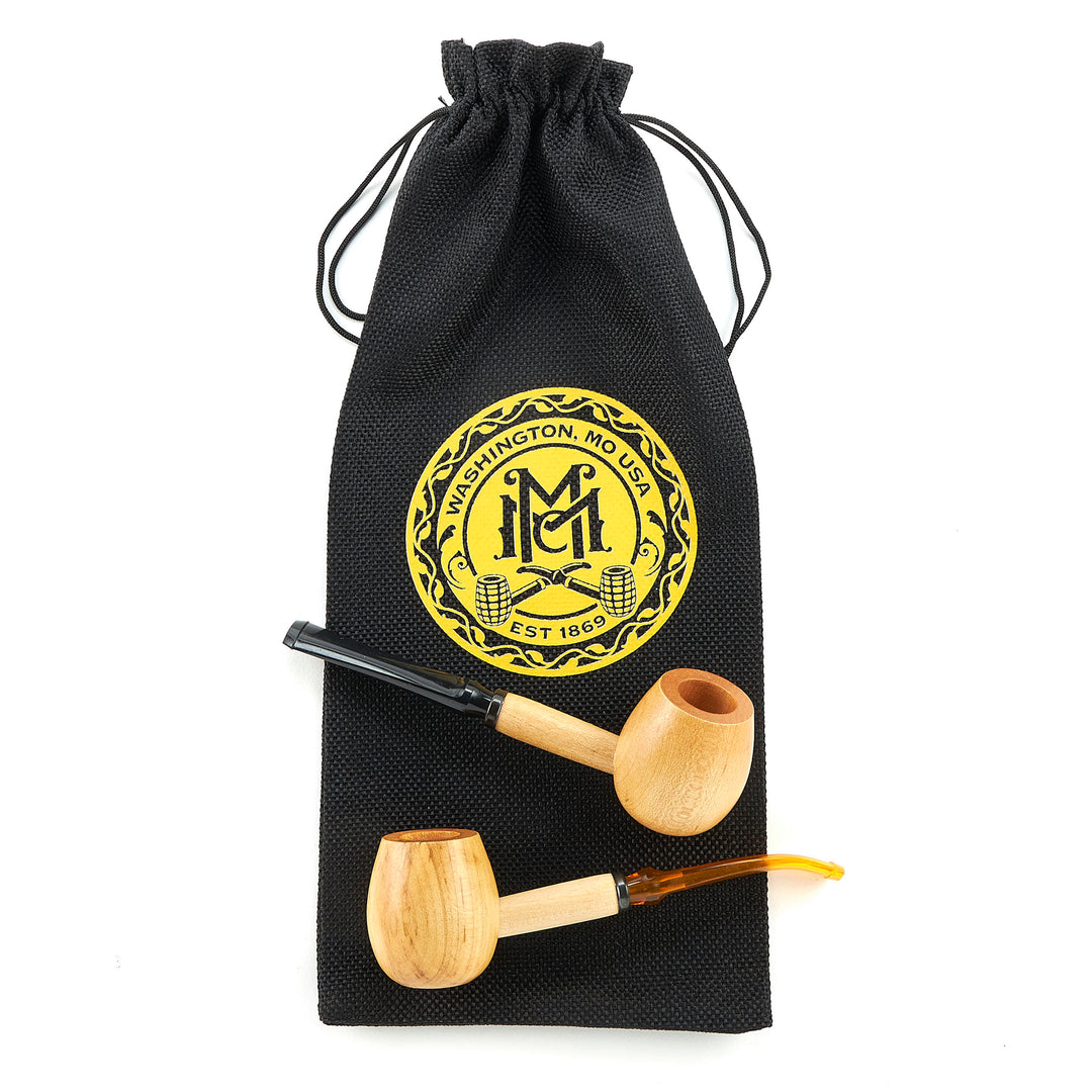 Missouri Meerschaum 2 Pipe Maple Hardwood Apple Diplomat Pipe Gift Set