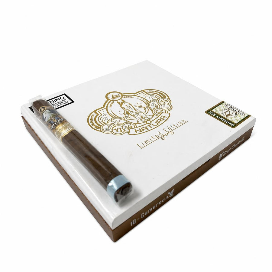 Natura Cigars Akhal Teke Cameroon Gran Churchill AI product photo
