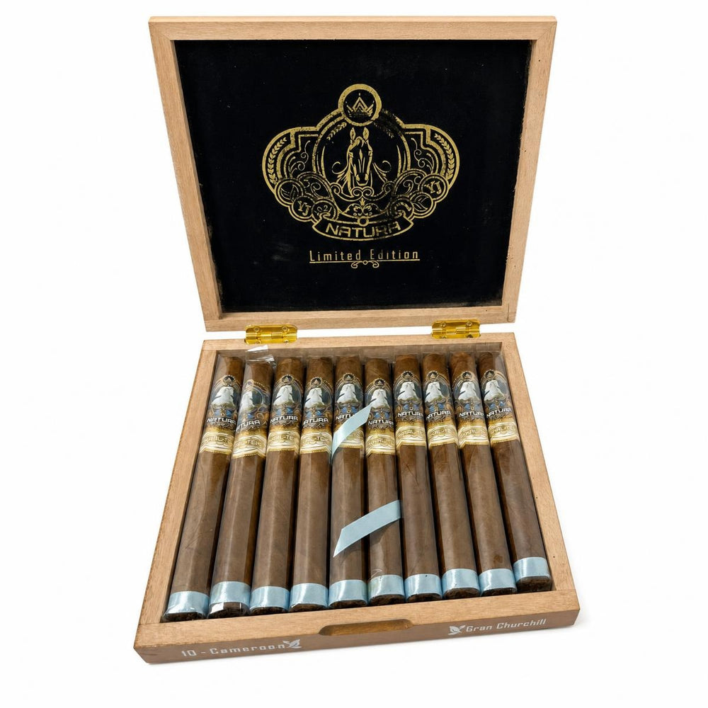 Natura Cigars Akhal Teke Cameroon Gran Churchill AI product photo