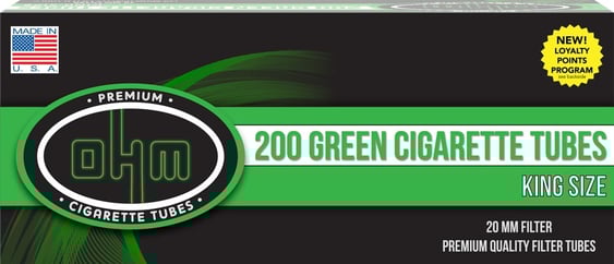 OHM Tubes Green King Size 200ct