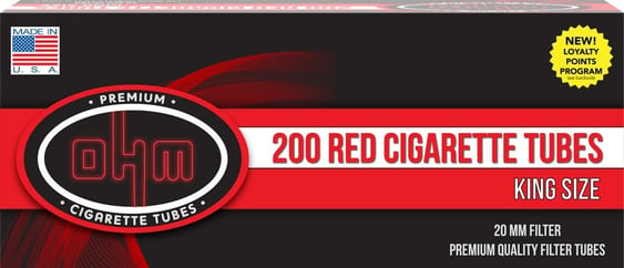 OHM Tubes Red King Size 200ct