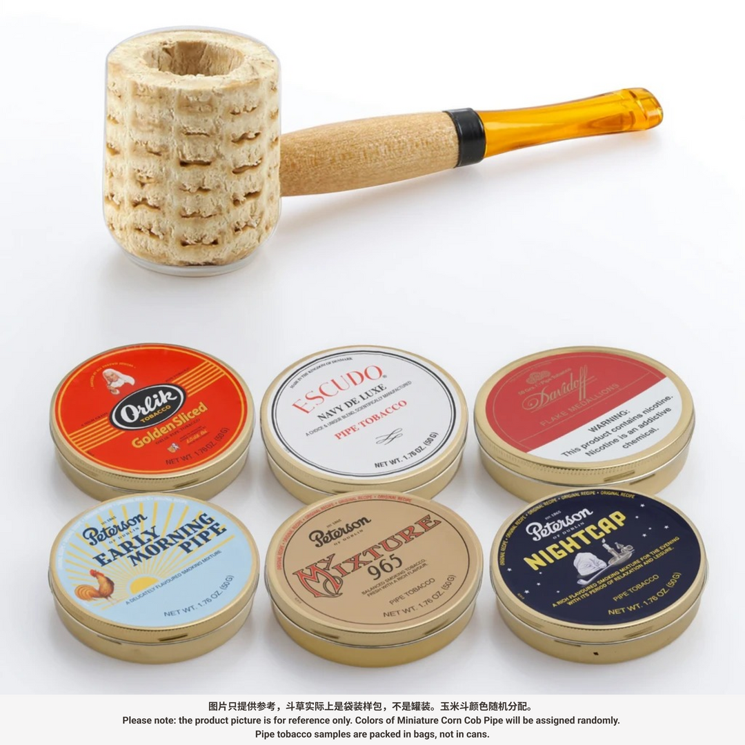 Pipe Tobacco Starter Kit with Corn Pipe