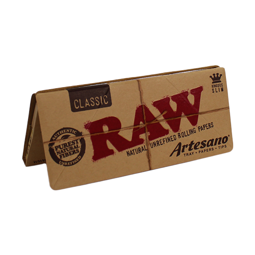 Raw Classic Artesano King Size Slim Rolling Papers 15bx - Image 1