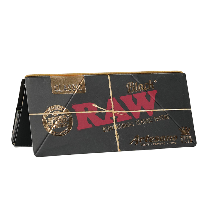 Raw Black King Size Slim Artesano Papers with Poker 15bx - Image 1