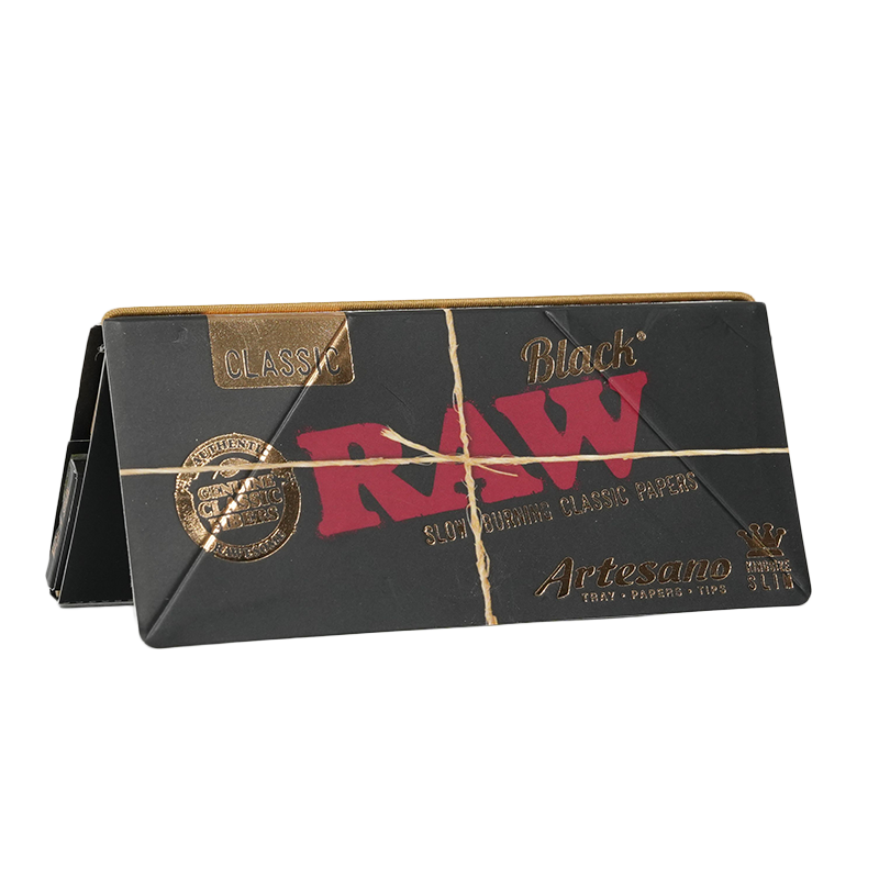 Raw Black King Size Slim Artesano Papers with Poker 15bx - Image 1