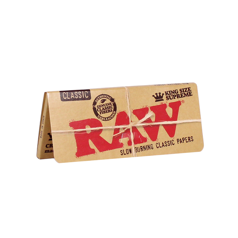 Raw Classic King Size Supreme Creaseless Rolling Papers 24bx - Image 1