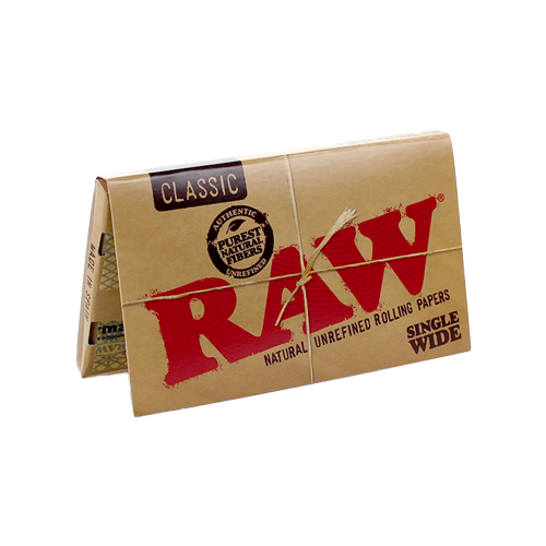Raw Classic Single Wide Rolling Papers 25bx - Image 1