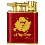 El Septimo Red & Gold Double-Jet Torch Lighter & Punch