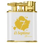 El Septimo White & Gold Double-Jet Torch Lighter & Punch