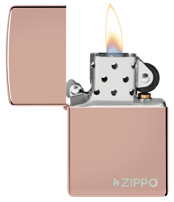 Zippo High Polish Rose Gold Zippo Logo