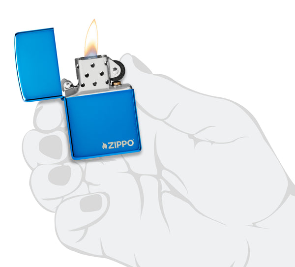 Zippo High Polish Blue Zippo Logo
