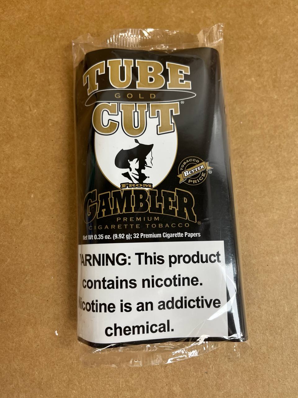 Gambler Tube Cut Gold Pouch