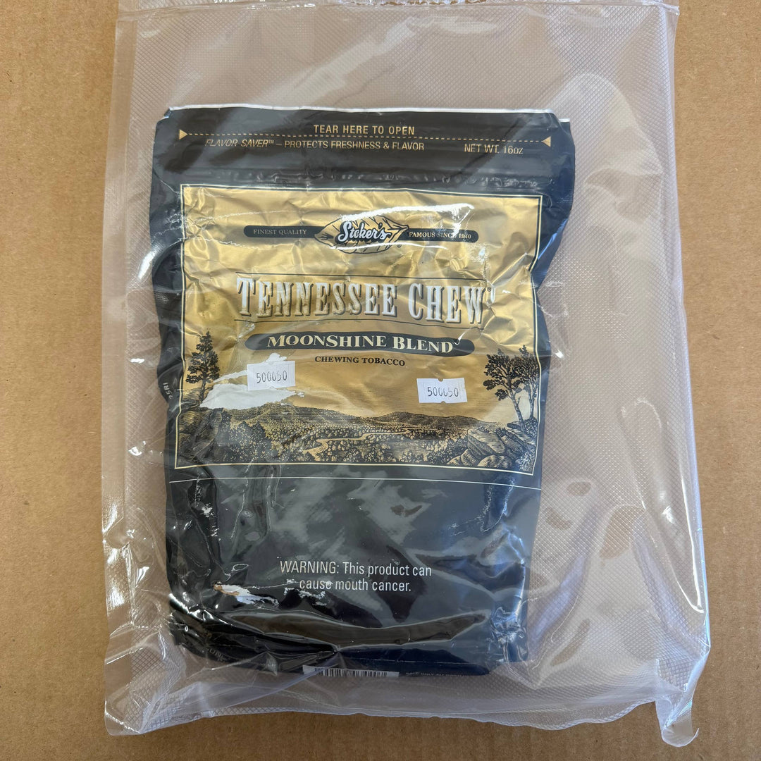 Stoker's Loose Chew Tennessee Moonshine Damaged Packaging