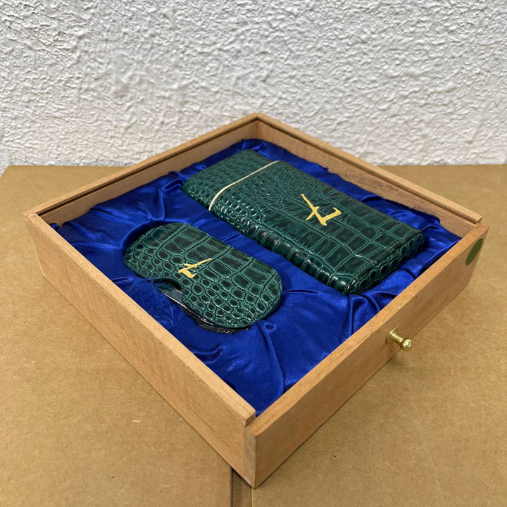 El Septimo Crocodile Gift Box with Travel Case & Cutter