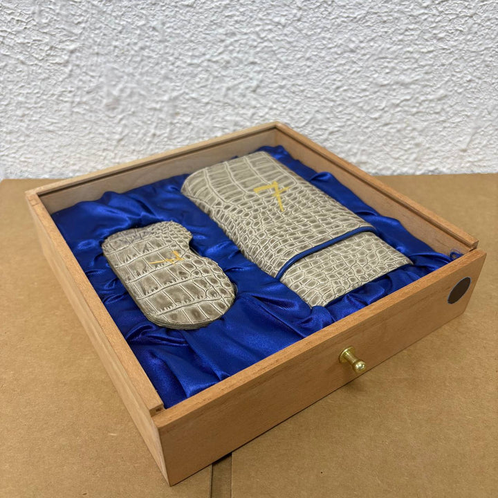 El Septimo Crocodile Gift Box with Travel Case & Cutter